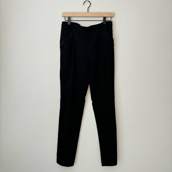 Forever 21 Women Size 6 Black Pinstripe Pleated Work Professional Pants Trousers - Picture 1 of 7